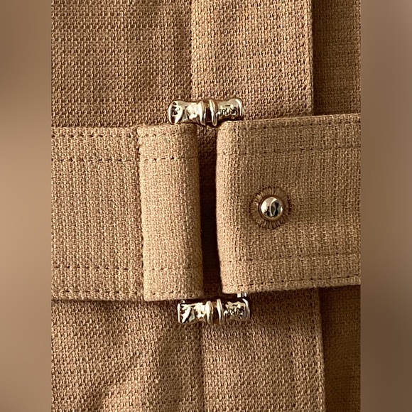 ACLER Vermont Flounce Hemdress Tan Bodycon with Gold Hardware, only worn 1 x - Picture 10 of 15